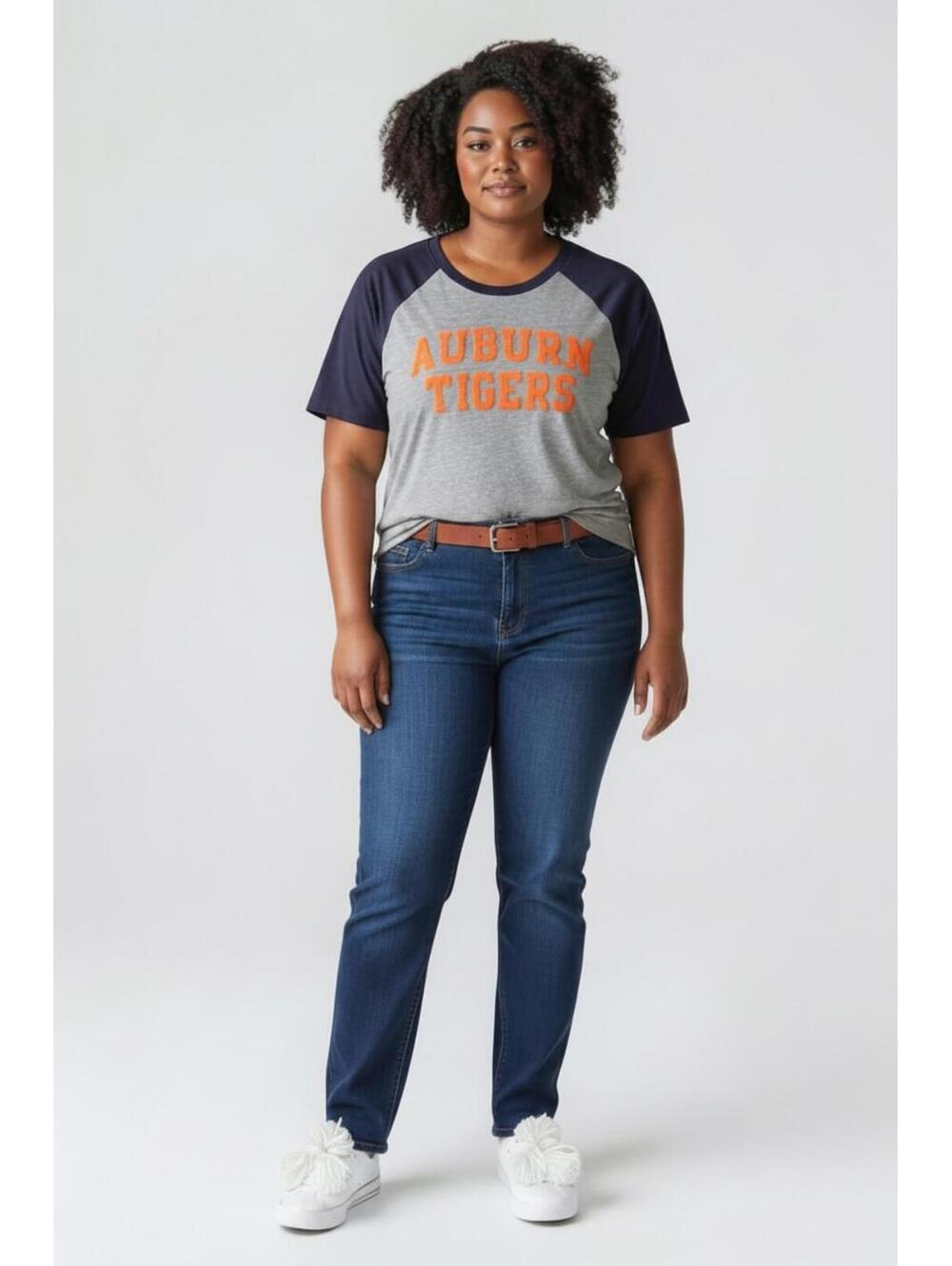 Auburn Tigers Collegiate Raglan Pressbox T-Shirt, Adult Large